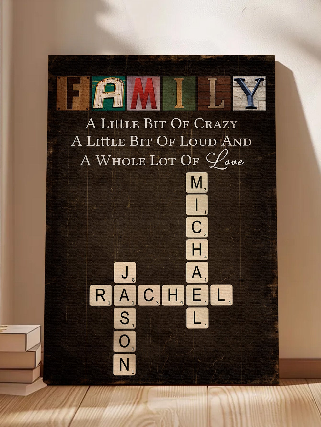 A Whole Lot Of Love - Personalized Family Crossword Canvas / Poster
