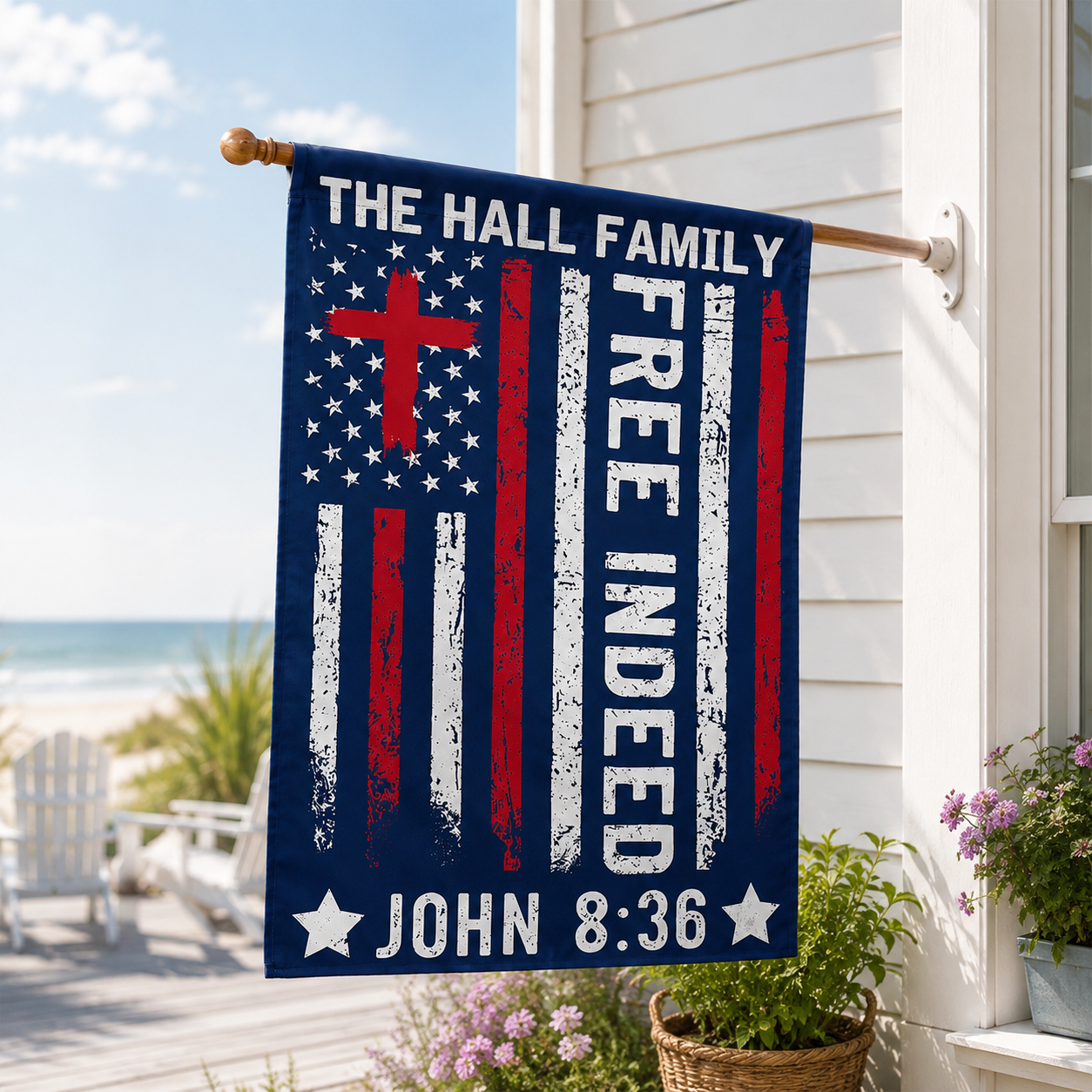 Personalized Christian Family Flag personalization view for Family