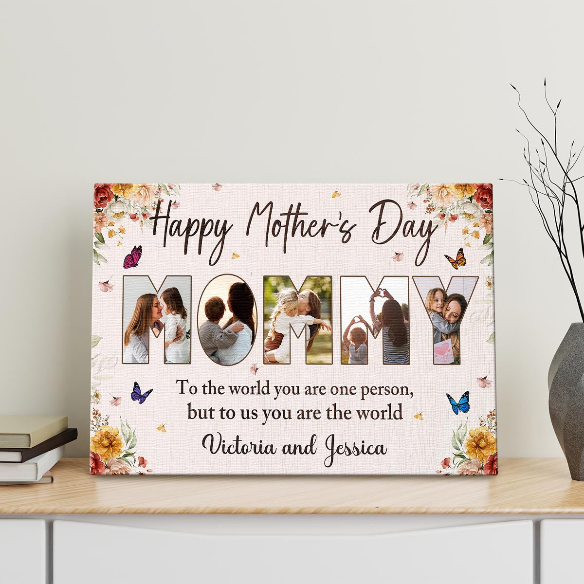 Happy Mother's Day - Personalized Customized Photo Canvas / Poster