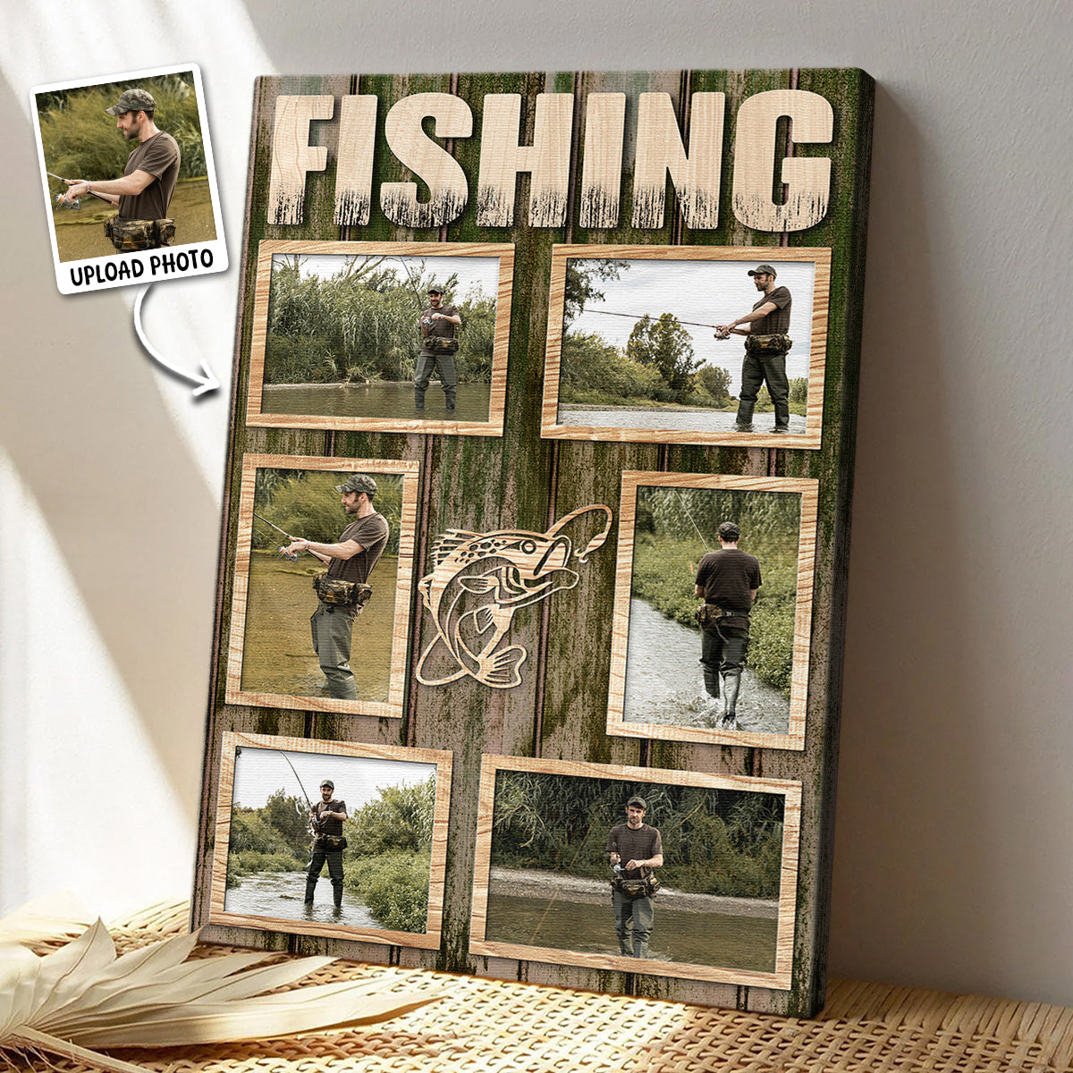 Personalized Custom Fishing Photo Canvas / Poster - Gift For Fishing Lovers