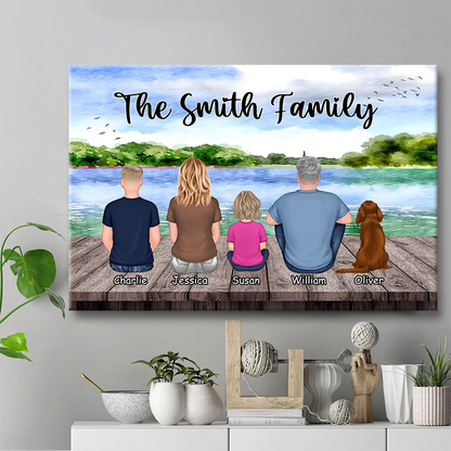 "The [Family Name] Family" Personalized Lakeside Canvas Art Gift