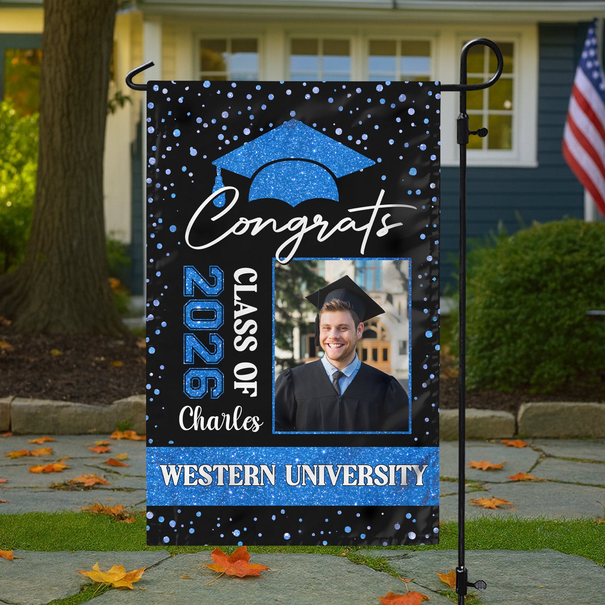 Custom Photo Class of 2026 Graduation Garden Flag | Congratulations Gift