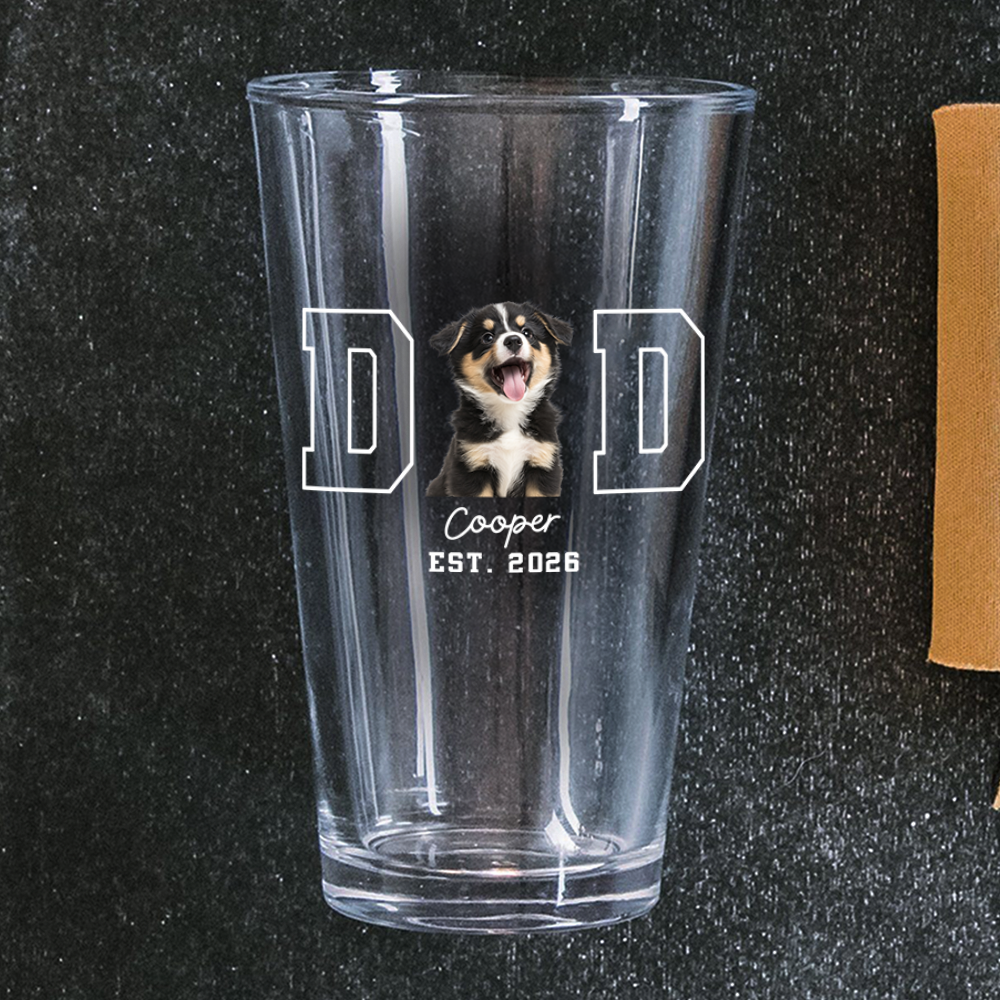 Tumbler material and size view - Custom Dog Dad Beer Glass