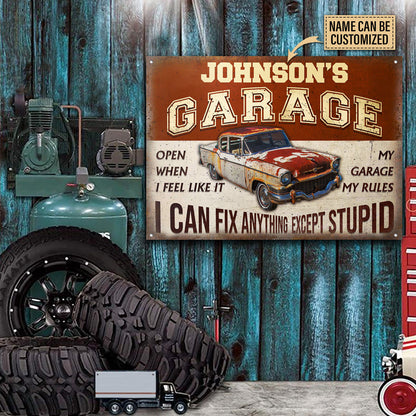 Personalized Auto Mechanic Garage I Can Fix Anything Customized Classic Metal Signs-Metal Sign-Thesunnyzone