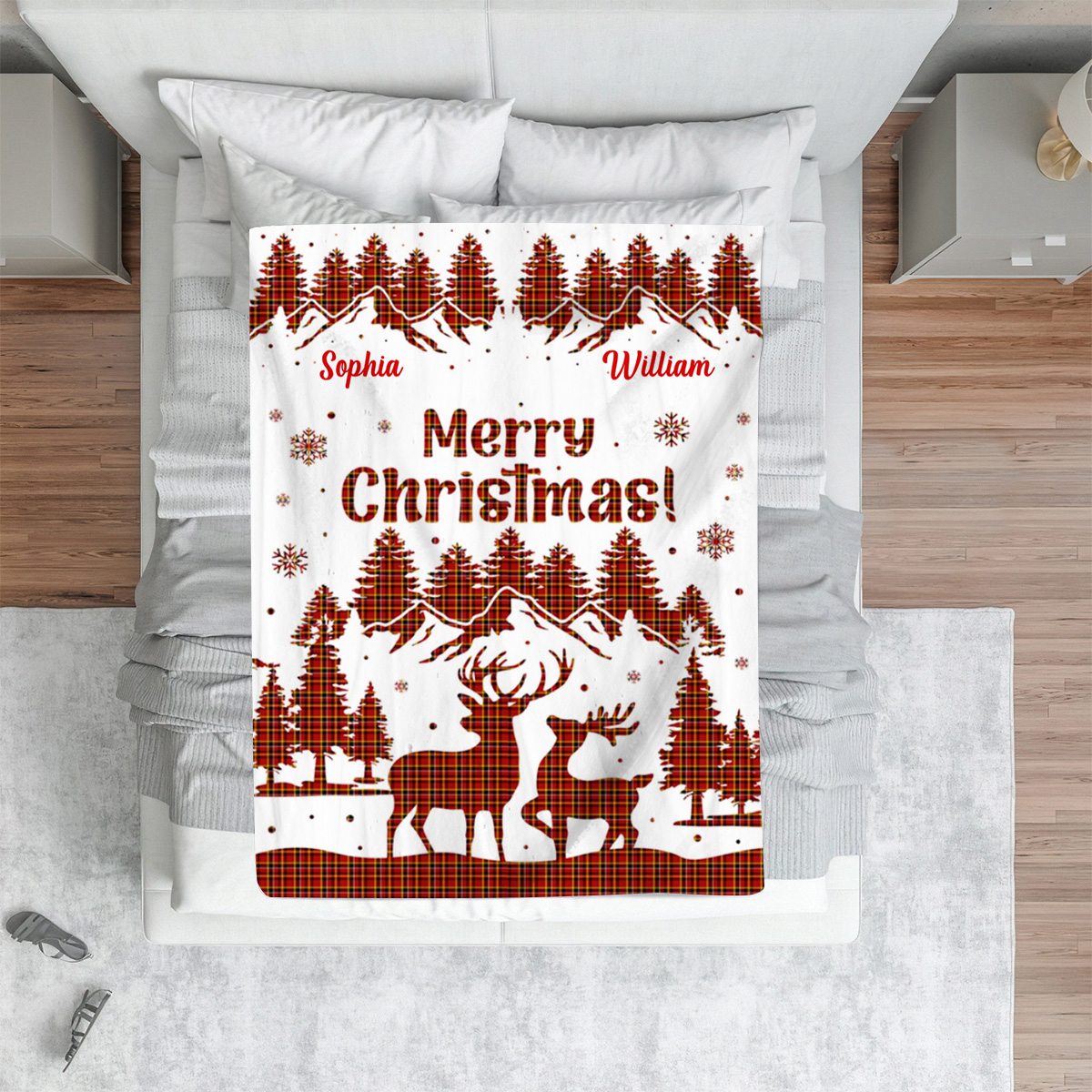 "Merry Christmas" - Personalized Gifts For Couple Blanket
