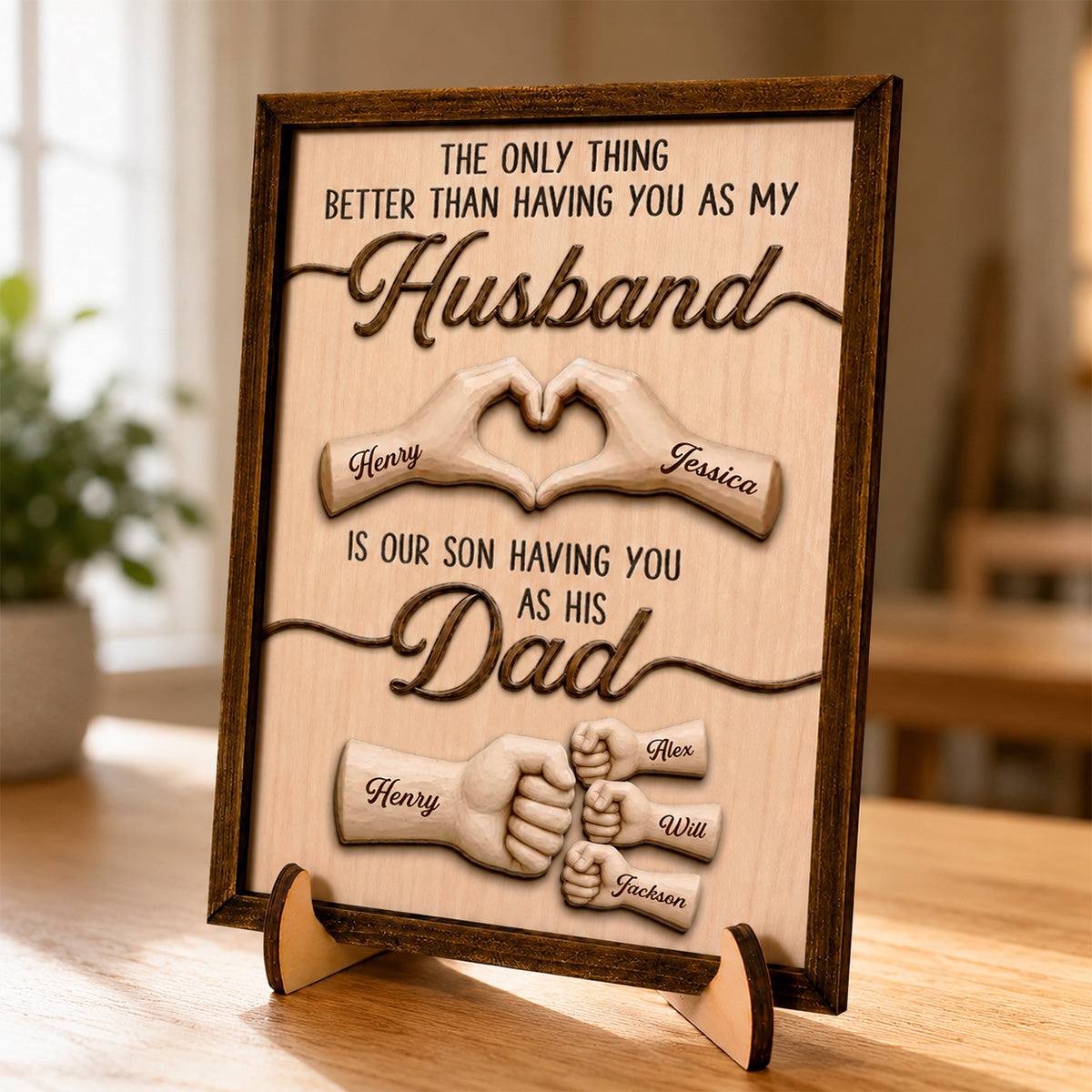 Personalized Dad Wooden Plaque for Dad with personalized design details for meaningful gifting image 6