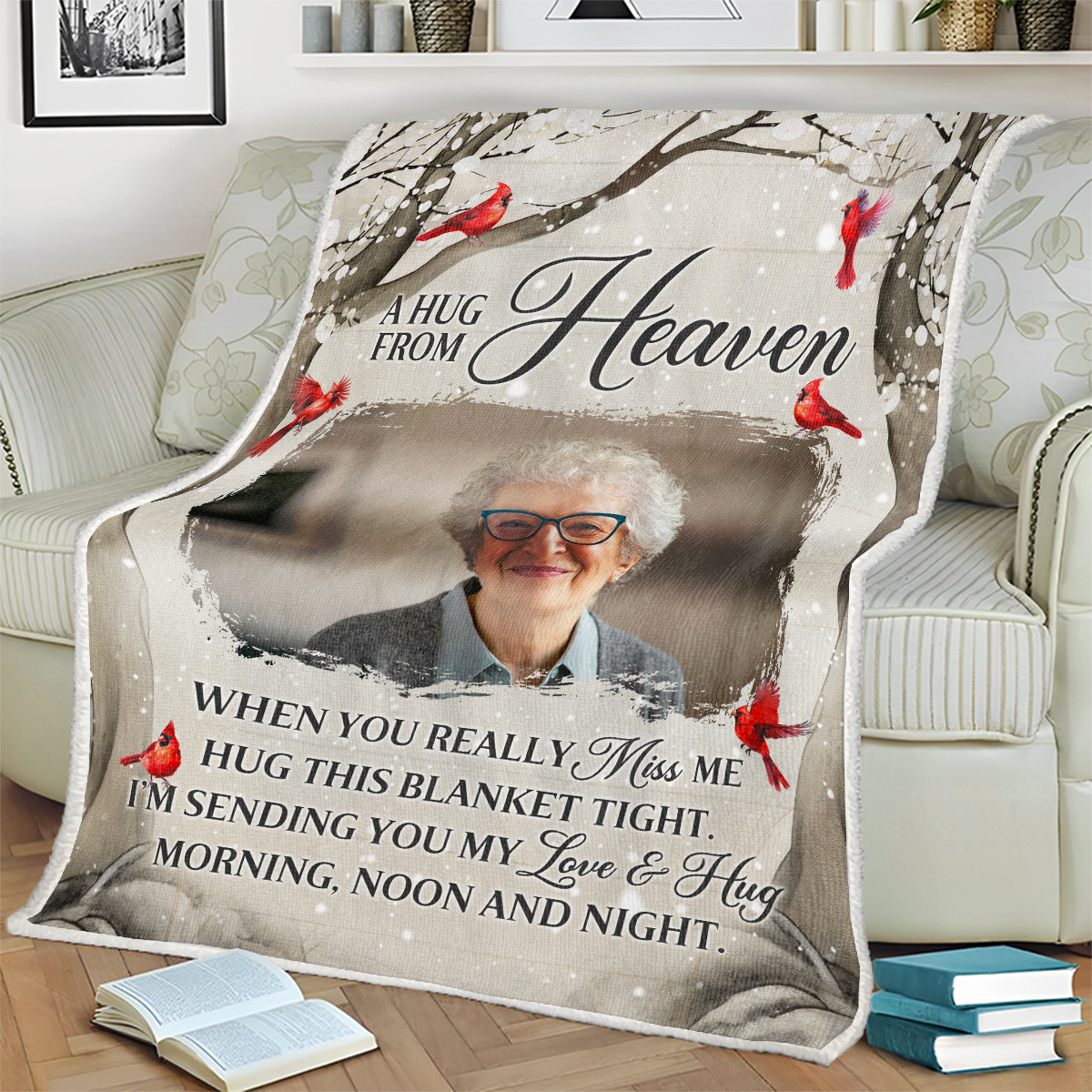 Loving You Forever - Personalized Custom Photo Memorial Blanket