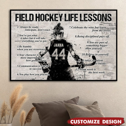 Personalized Field Hockey Life Lessons Poster / Canvas - Gift For Field Hockey Lovers