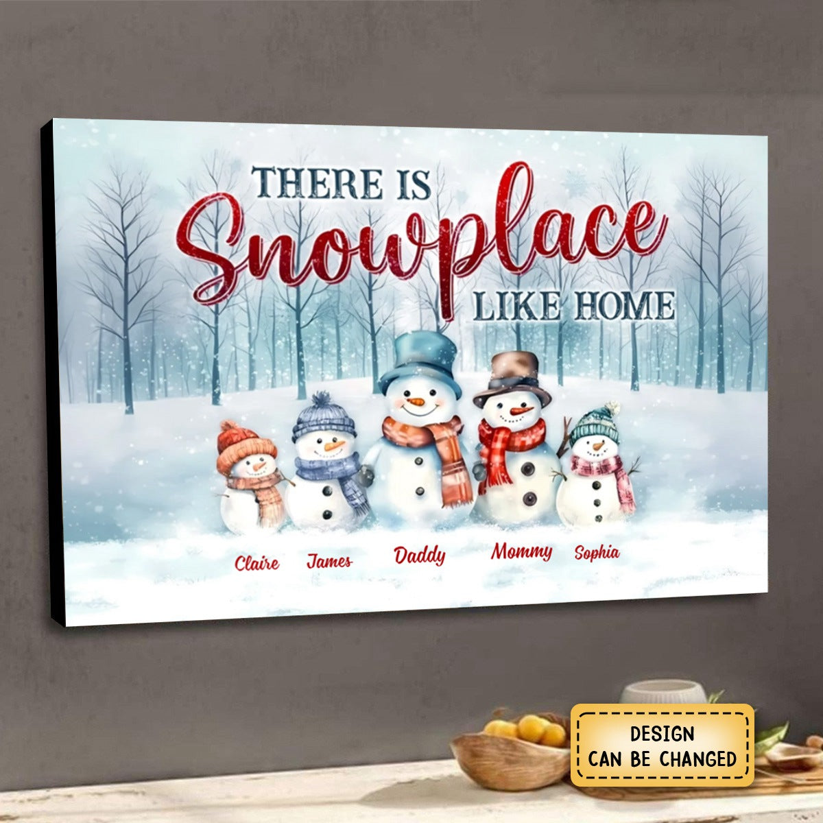There's Snowplace Like Home - Personalized Family Poster / Canvas