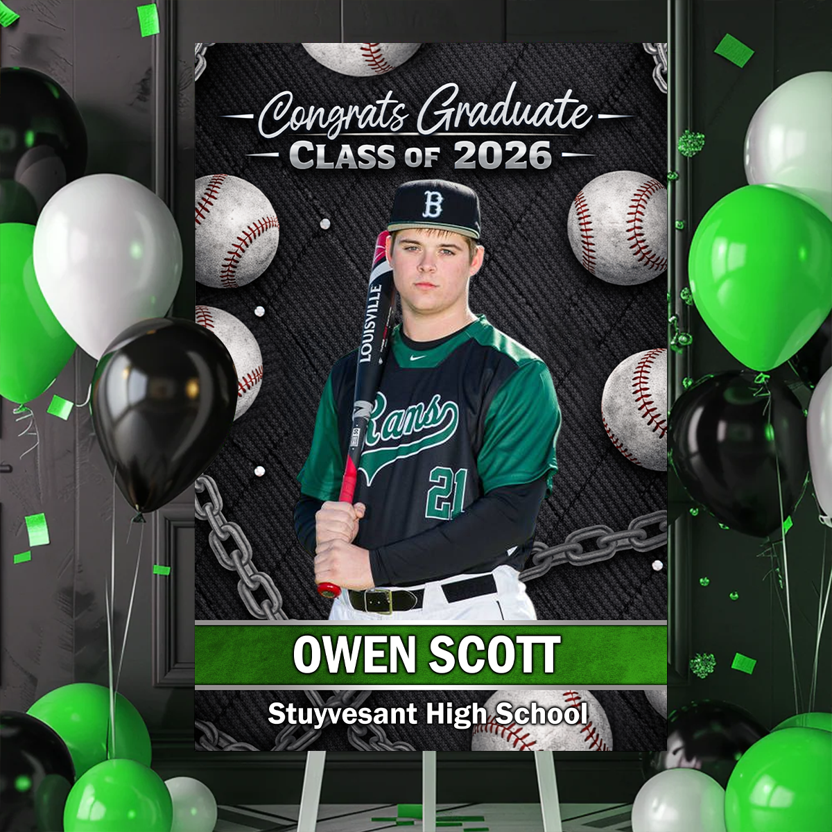 Class of 2026 Baseball Welcome Poster / Canvas - Personalized Graduation Decor