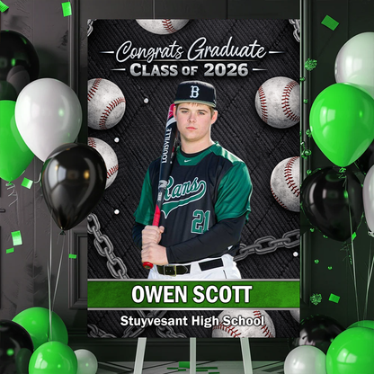 Class of 2026 Baseball Welcome Poster / Canvas - Personalized Graduation Decor