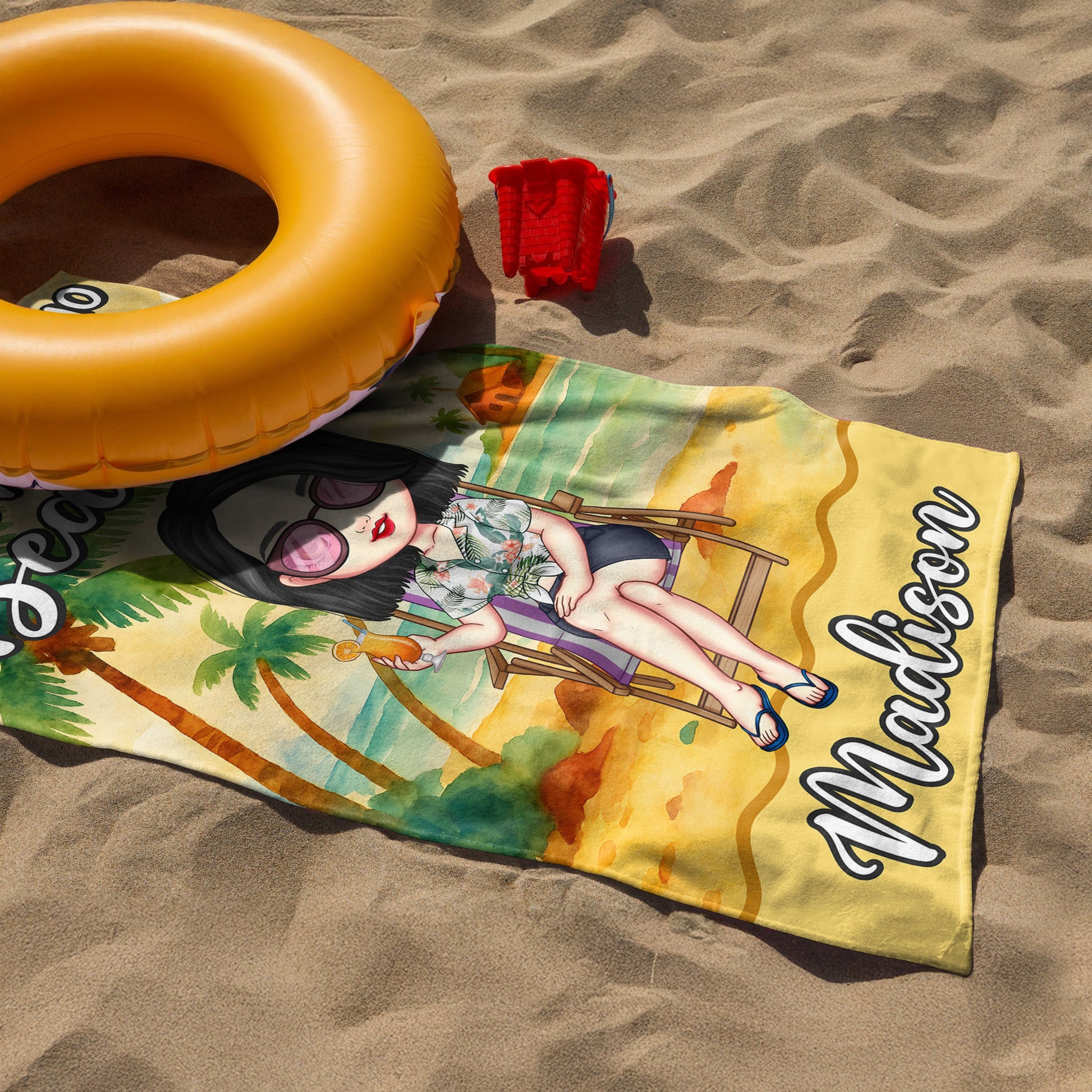 Just A Girl Who Loves Beaches - Personalized Summer Vacation Beach Towel