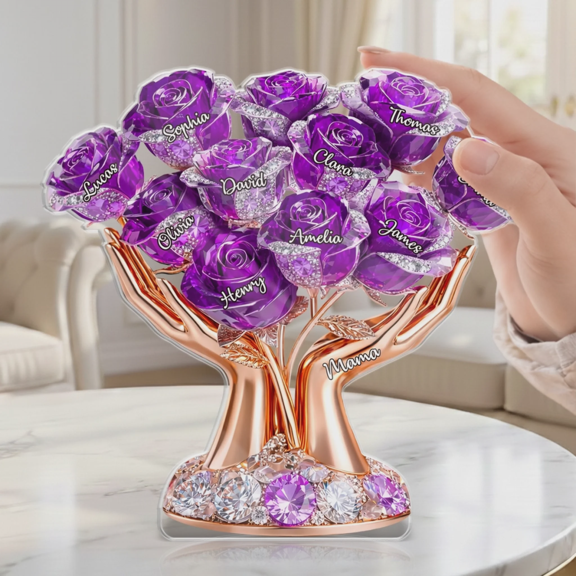 Personalized Rose Tree Acrylic Plaque: A Garden of Love for Mom