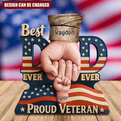 Personalized Proud Veteran Dad Acrylic Plaque - Custom Gift for Dad