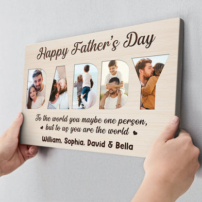 Personalized Happy Father’s Day Canvas / Poster - Custom Photo Gift for Dad