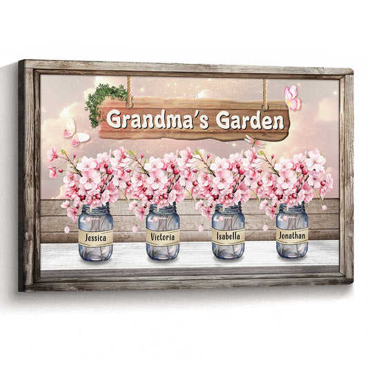 Grandma's Garden - Personalized Custom Of Cherry Blossom Pot Canvas / Poster