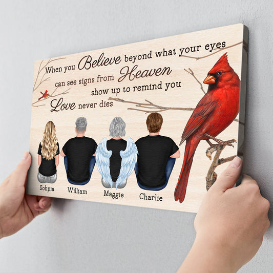 Custom Memorial For Loved One 'Love Never Dies' Canvas - Personalized Family Gift