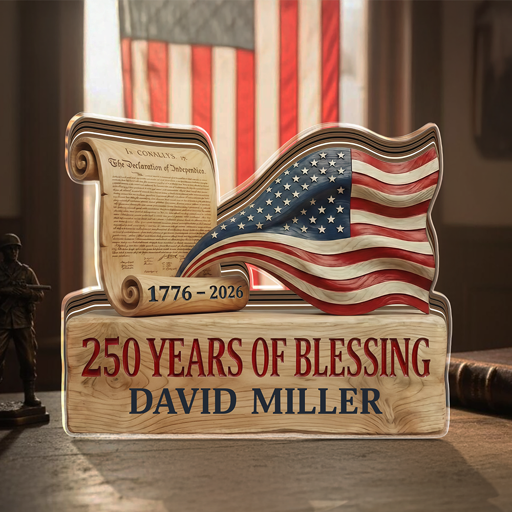 US 250 Years Of Freedom - Custom Name Acrylic Block Plaque