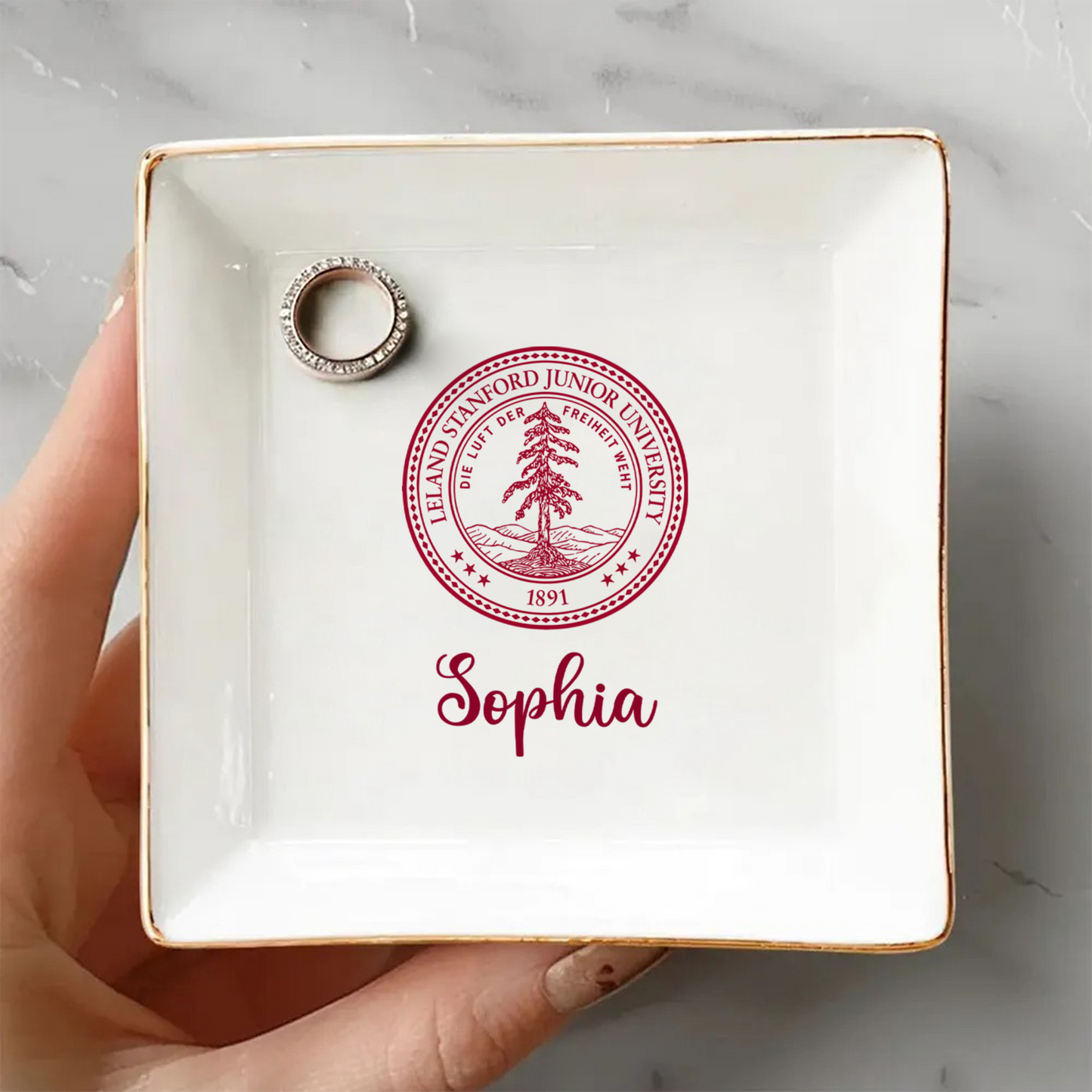 Custom School Logo Jewelry Dish - Personalized Graduation Gift for Class of 2026