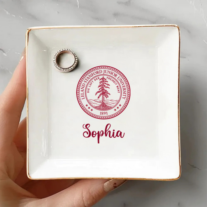Custom School Logo Jewelry Dish - Personalized Graduation Gift for Class of 2026