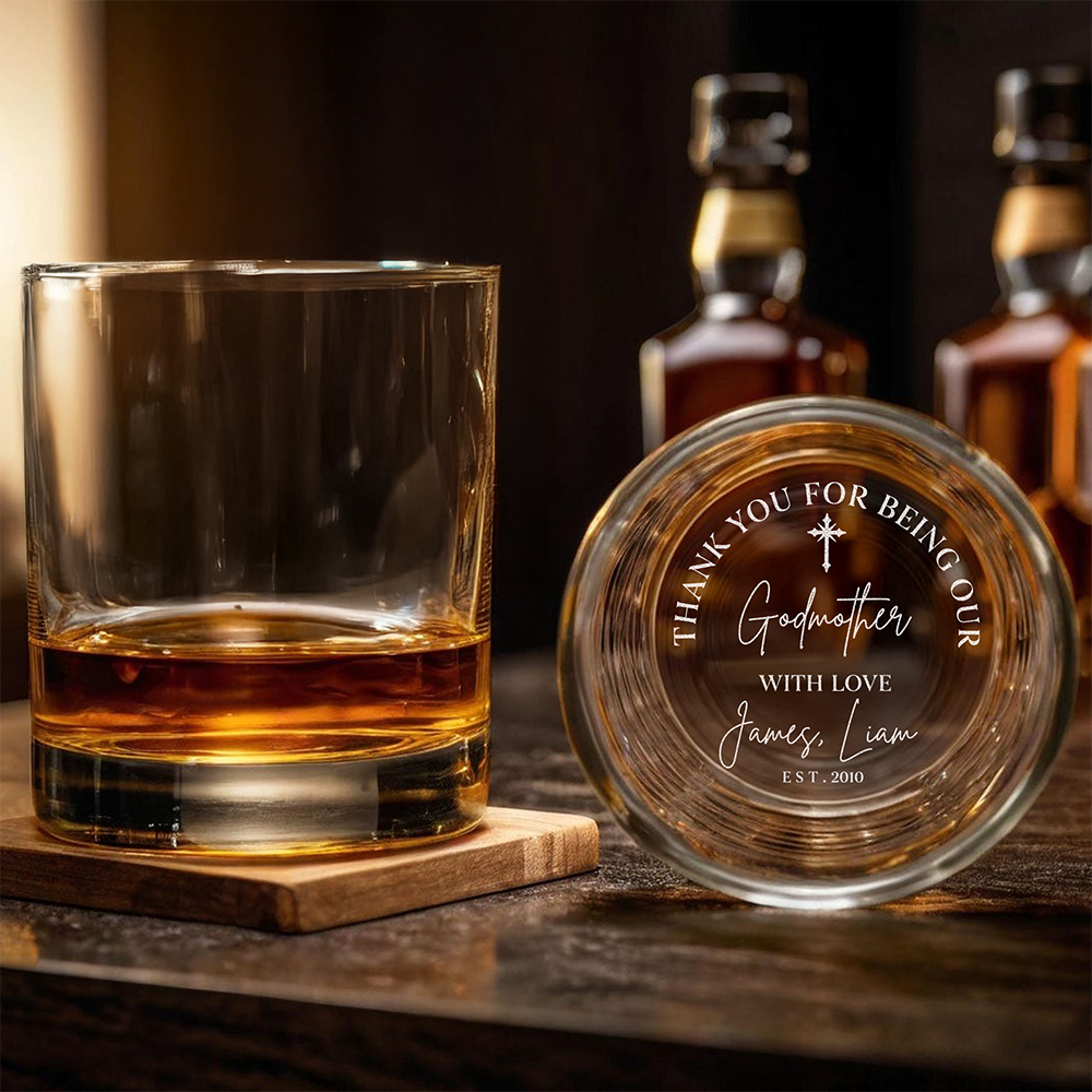 Thank You For Being My Godfather - Personalized Engraved Whiskey Glass