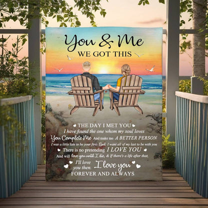 Heartfelt Personalized 'The Day I Met You' Blanket for Couples