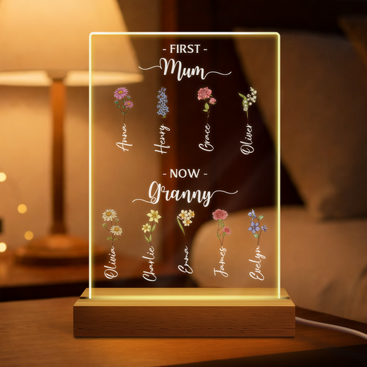First Mum Now Granny - Personalised Custom Night Light