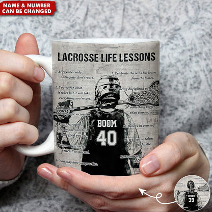 Personalized Lacrosse Life Lessons Mug - Custom Gift For Lacrosse Lovers