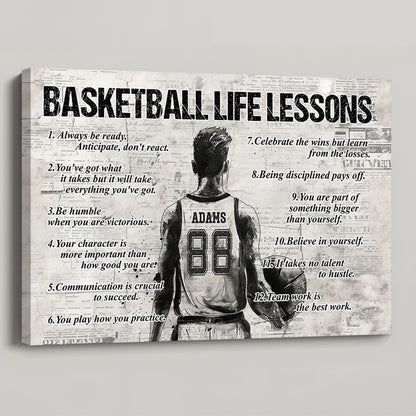 Basketball Life Lessons - Personalized Custom Poster / Canvas