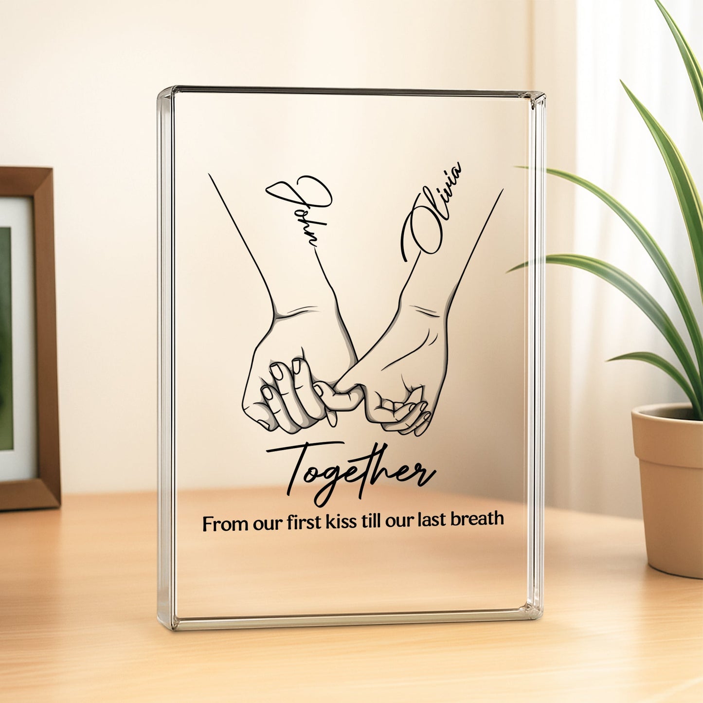 From Our First Kiss To Our Last Breath - Personalised Acrylic Block Plaque