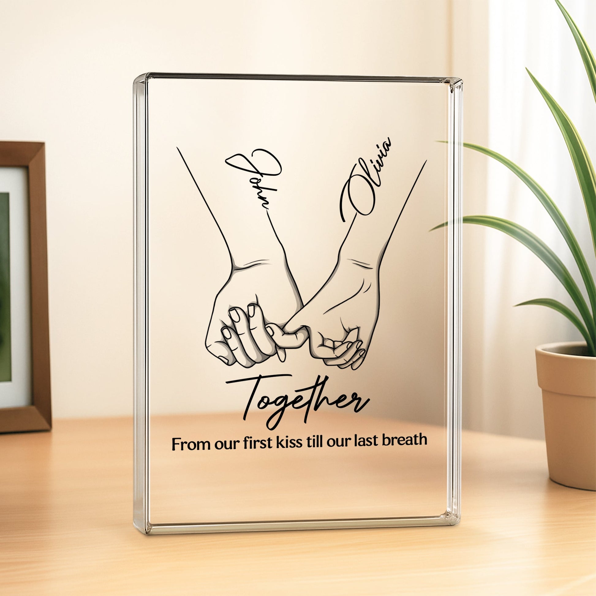 From Our First Kiss To Our Last Breath - Personalised Acrylic Block Plaque