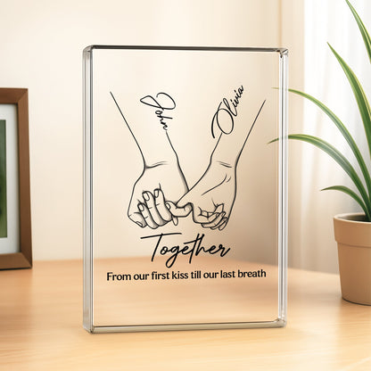 From Our First Kiss To Our Last Breath - Personalised Acrylic Block Plaque