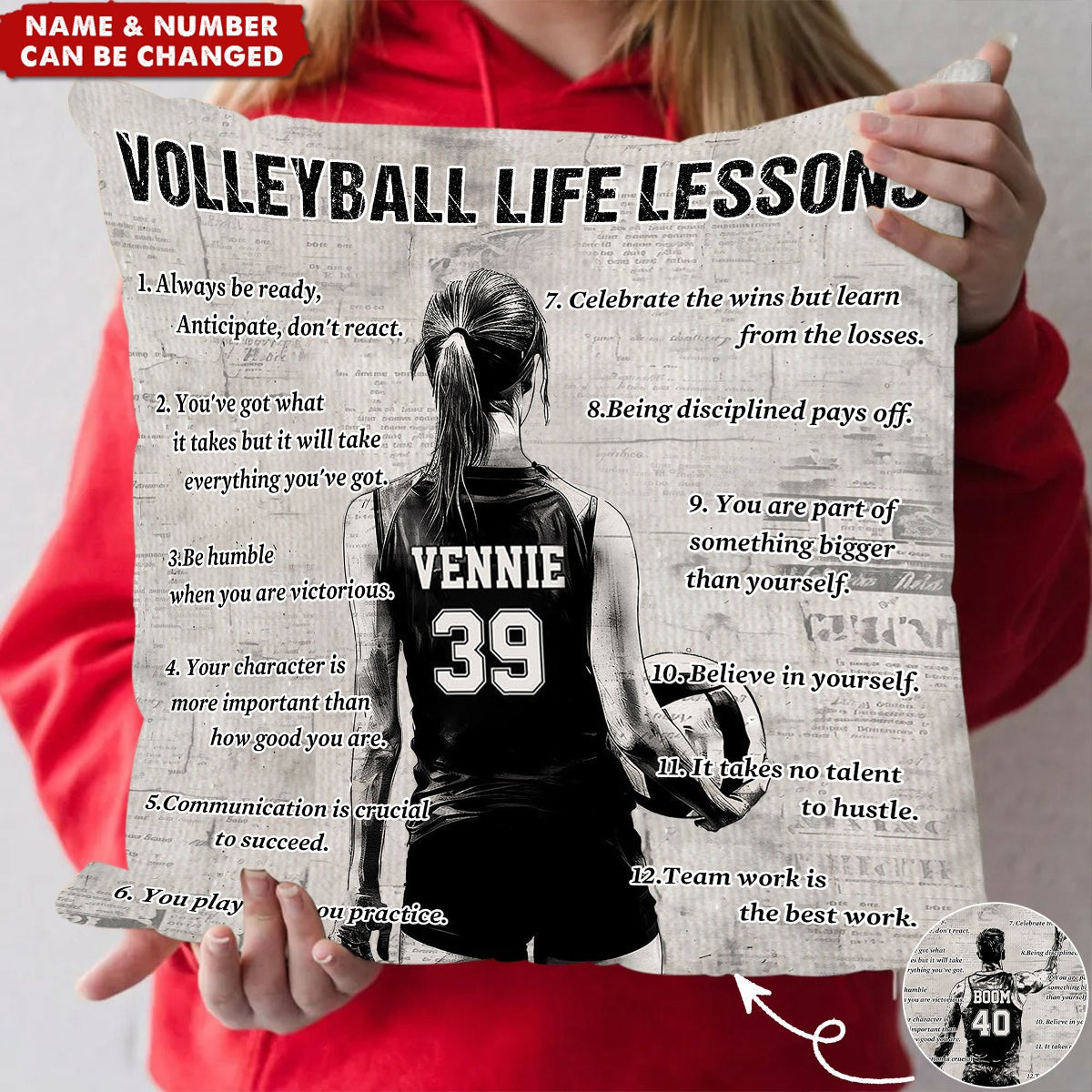 Personalized Volleyball Life Lessons Pillow - Custom Gift For Volleyball Lovers