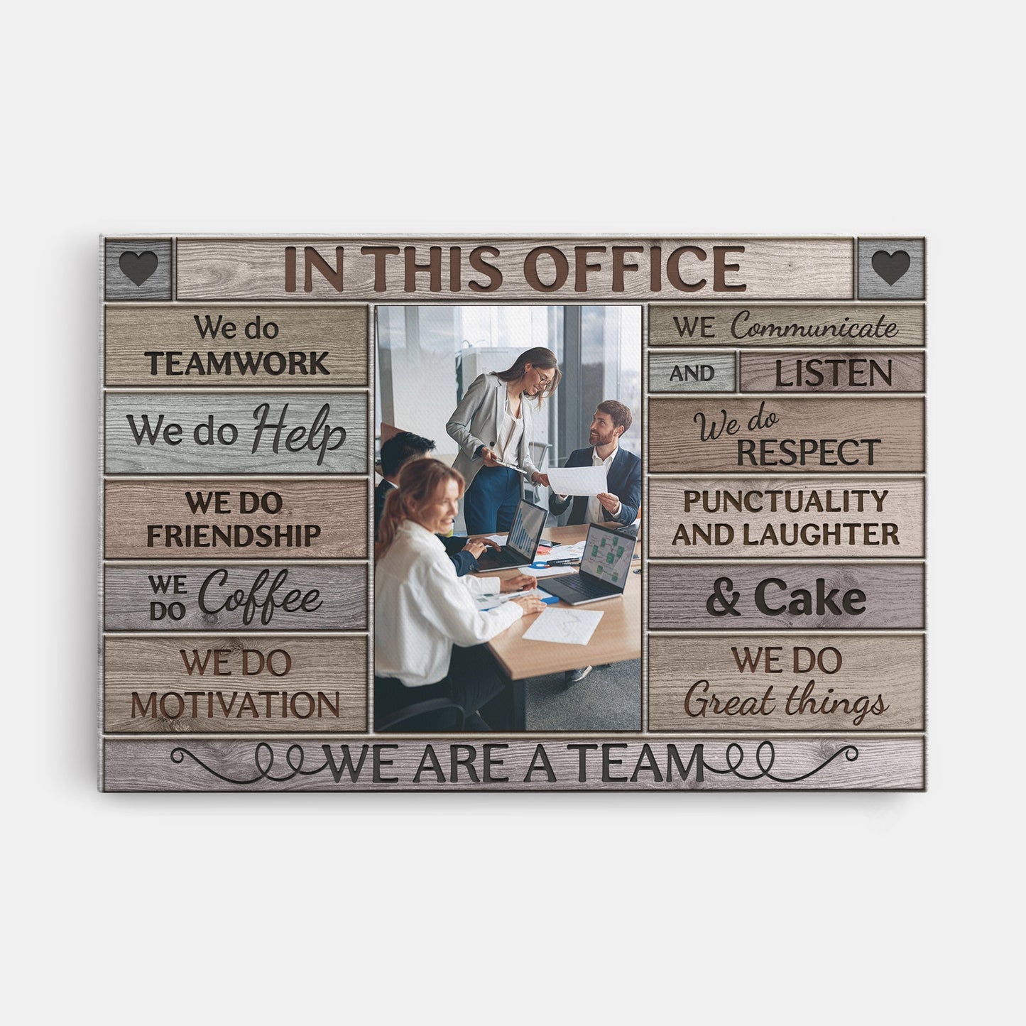 We Are A Team - Personalised Photo Canvas / Poster
