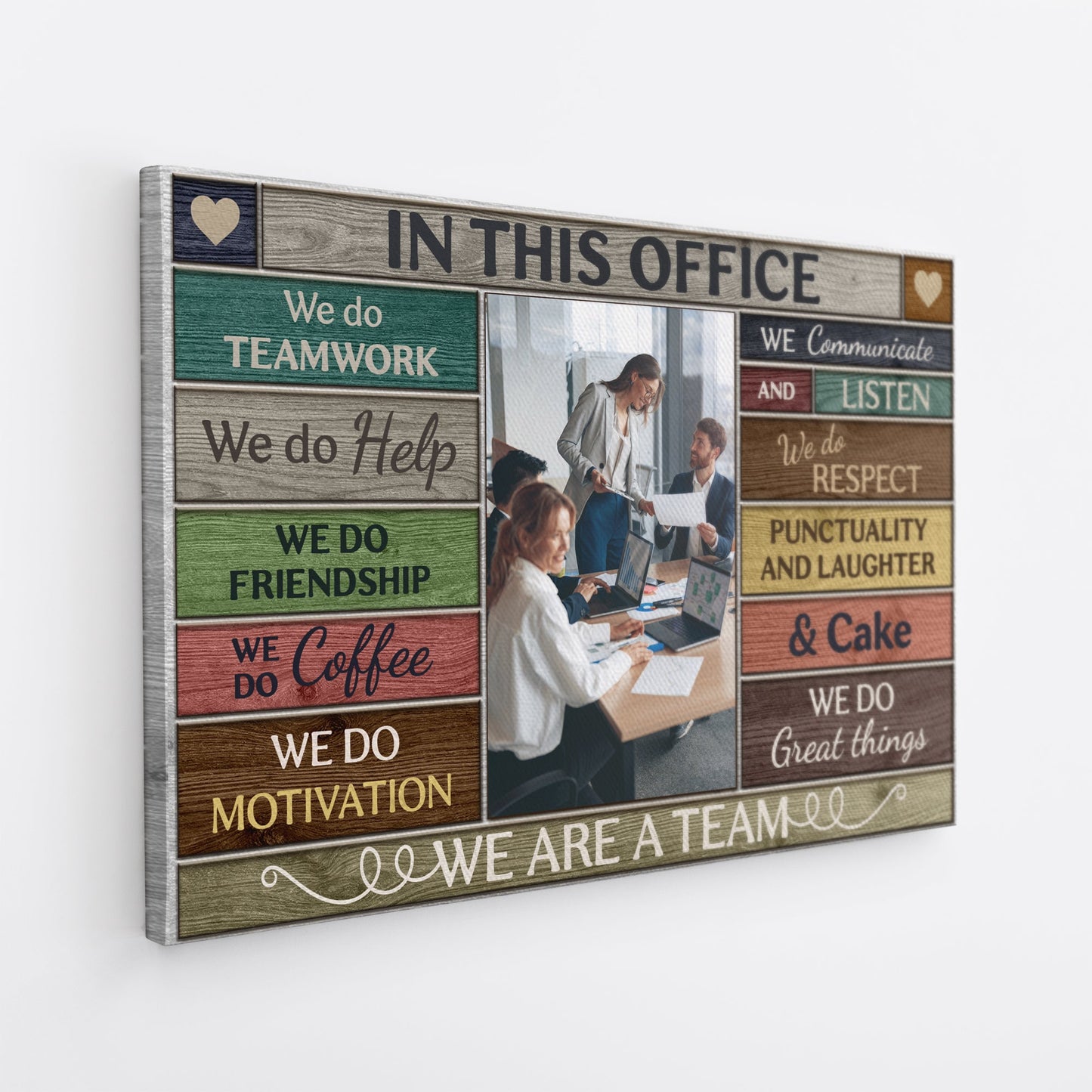 We Are A Team - Personalised Photo Canvas / Poster