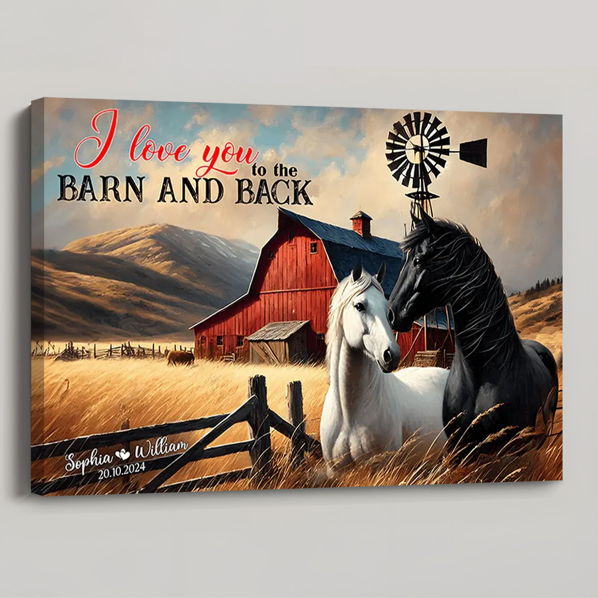 I Love You To The Barn - Personalized Horse Couple Poster/Canvas