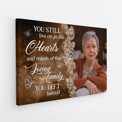 You Still Live On - Personalised Memorial Photo Canvas / Poster