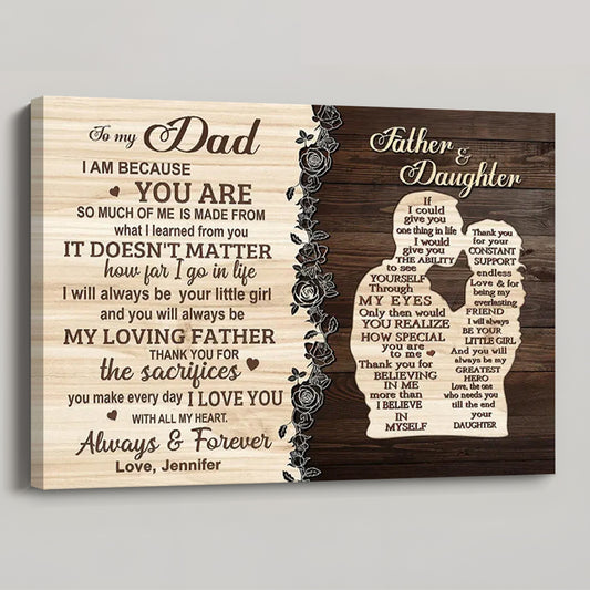 “A Daughter’s Tribute” - Personalized Keepsake Canvas for Dad