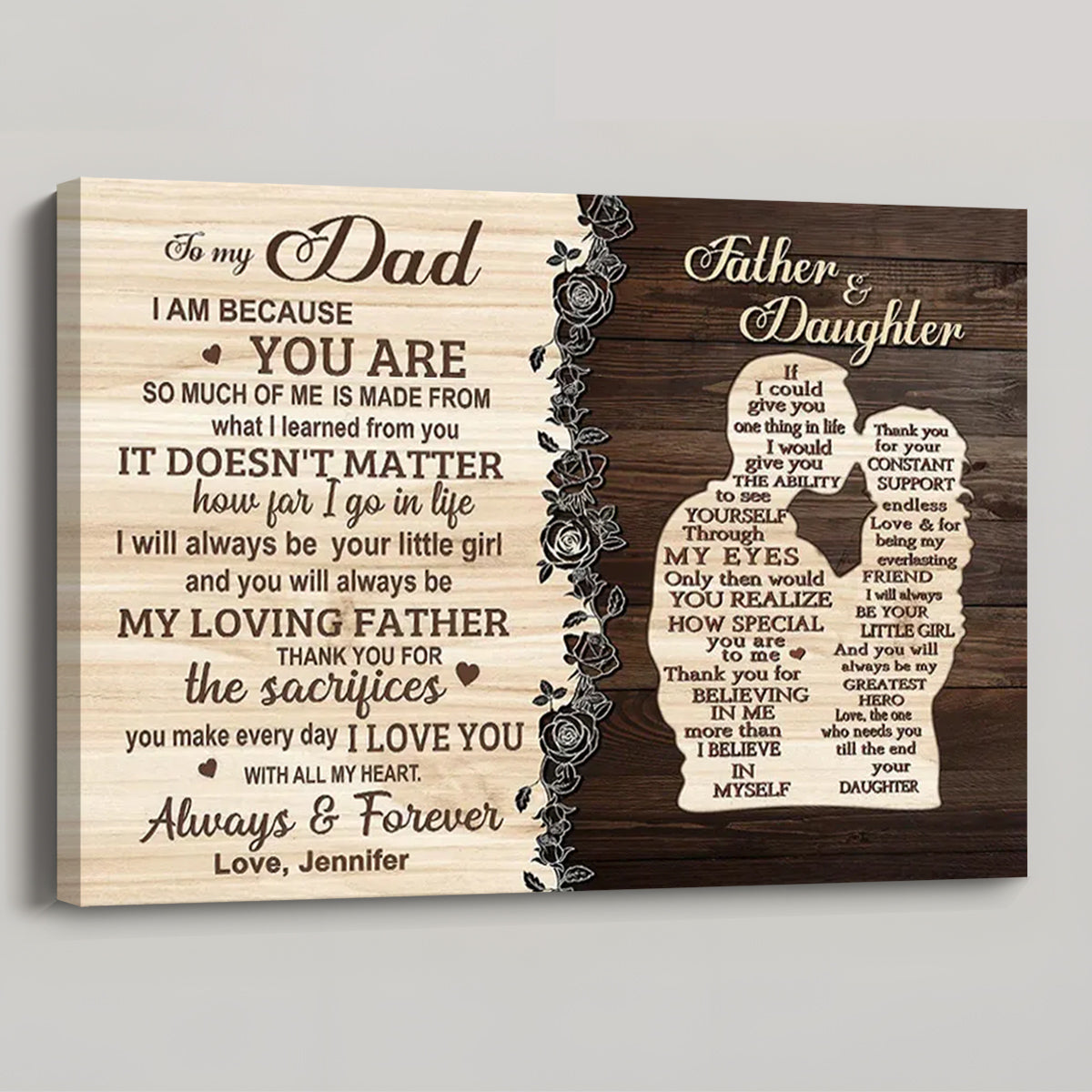 “A Daughter’s Tribute” - Personalized Keepsake Canvas for Dad