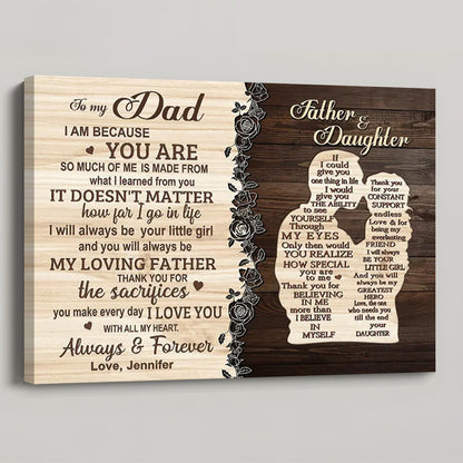 “A Daughter’s Tribute” - Personalized Keepsake Canvas for Dad