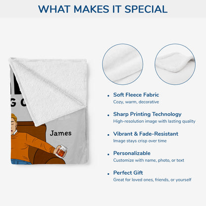 "Dad's Snoring Corner Resting His Eyes" Personalized Blanket - Funny Gift for Dad & Grandpa