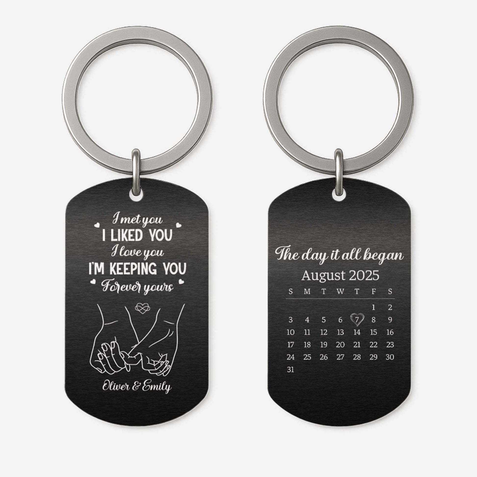 Forever Yours - Personalised Metal Couple Keyring