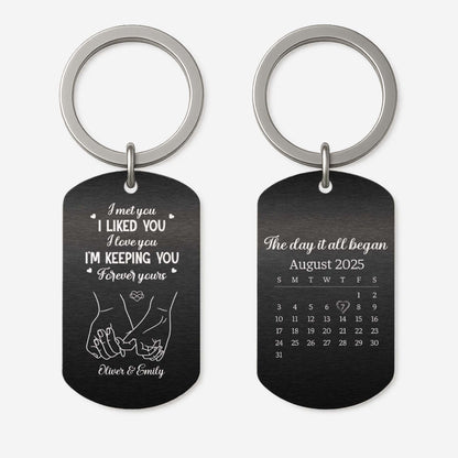 Forever Yours - Personalised Metal Couple Keyring