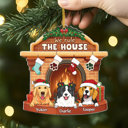 We Rule The House Personalized Pet Acrylic Ornament - Christmas for Cat Lovers