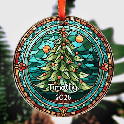 Personalized Christmas Tree Acrylic Ornament - Custom Holiday Keepsake for Family