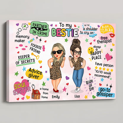 To My Bestie - Personalized Custom Canvas / Poster