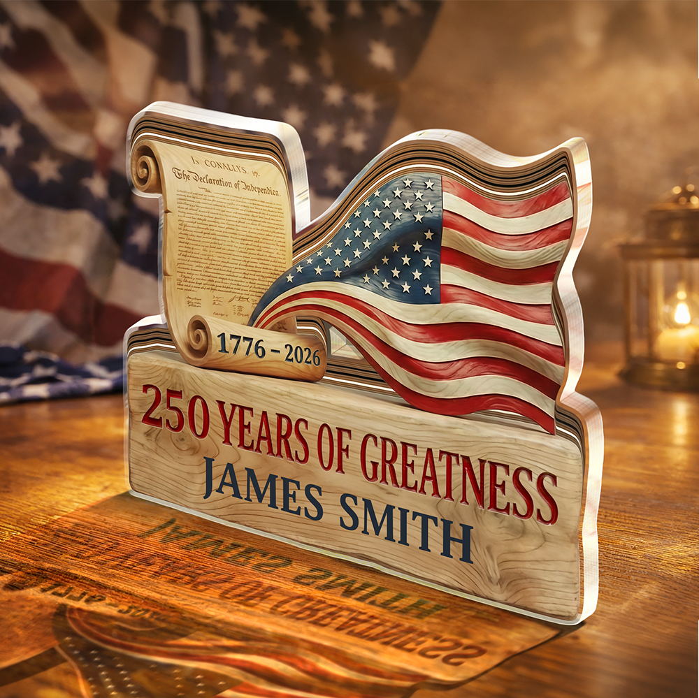 US 250 Years Of Freedom - Custom Name Acrylic Block Plaque