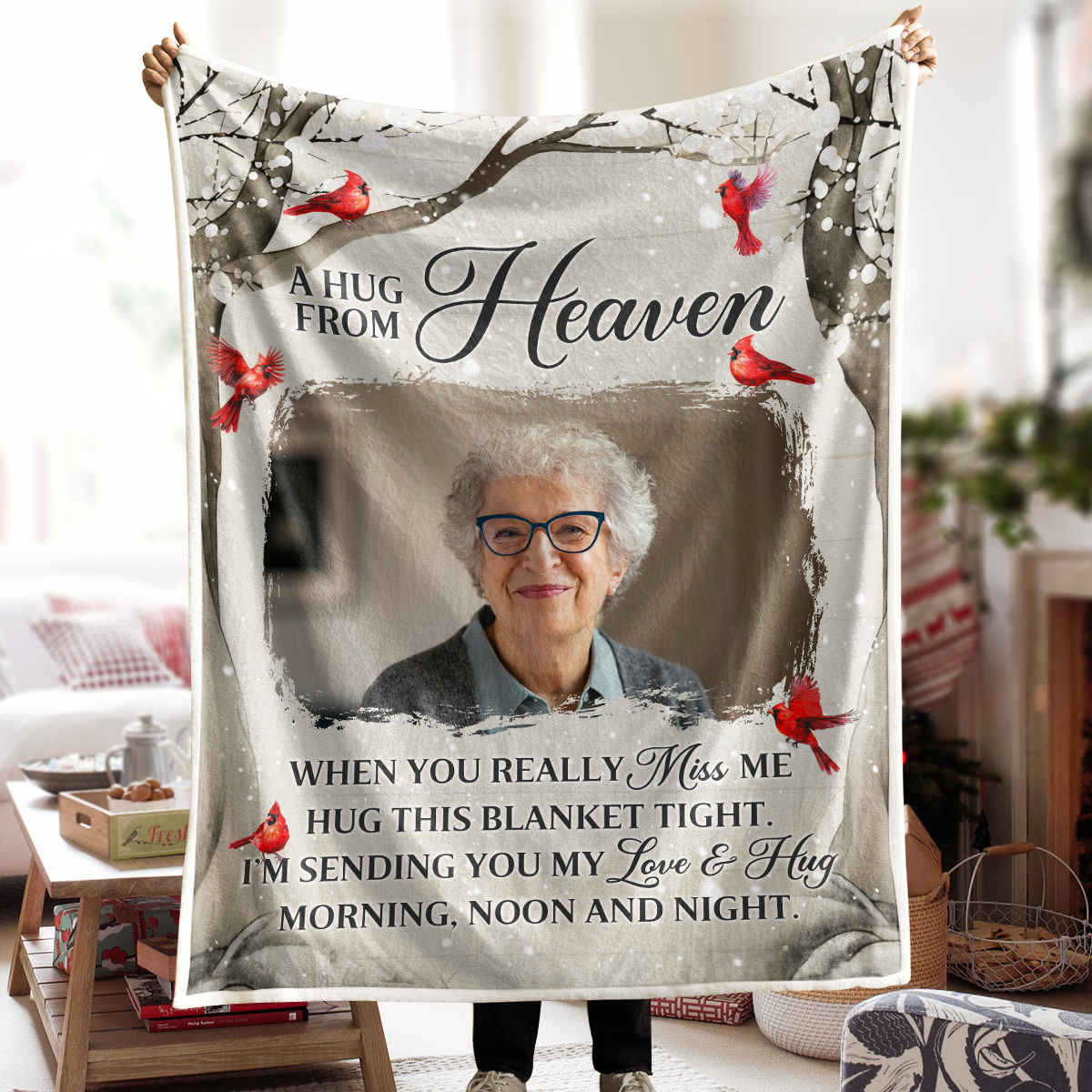 Loving You Forever - Personalized Custom Photo Memorial Blanket