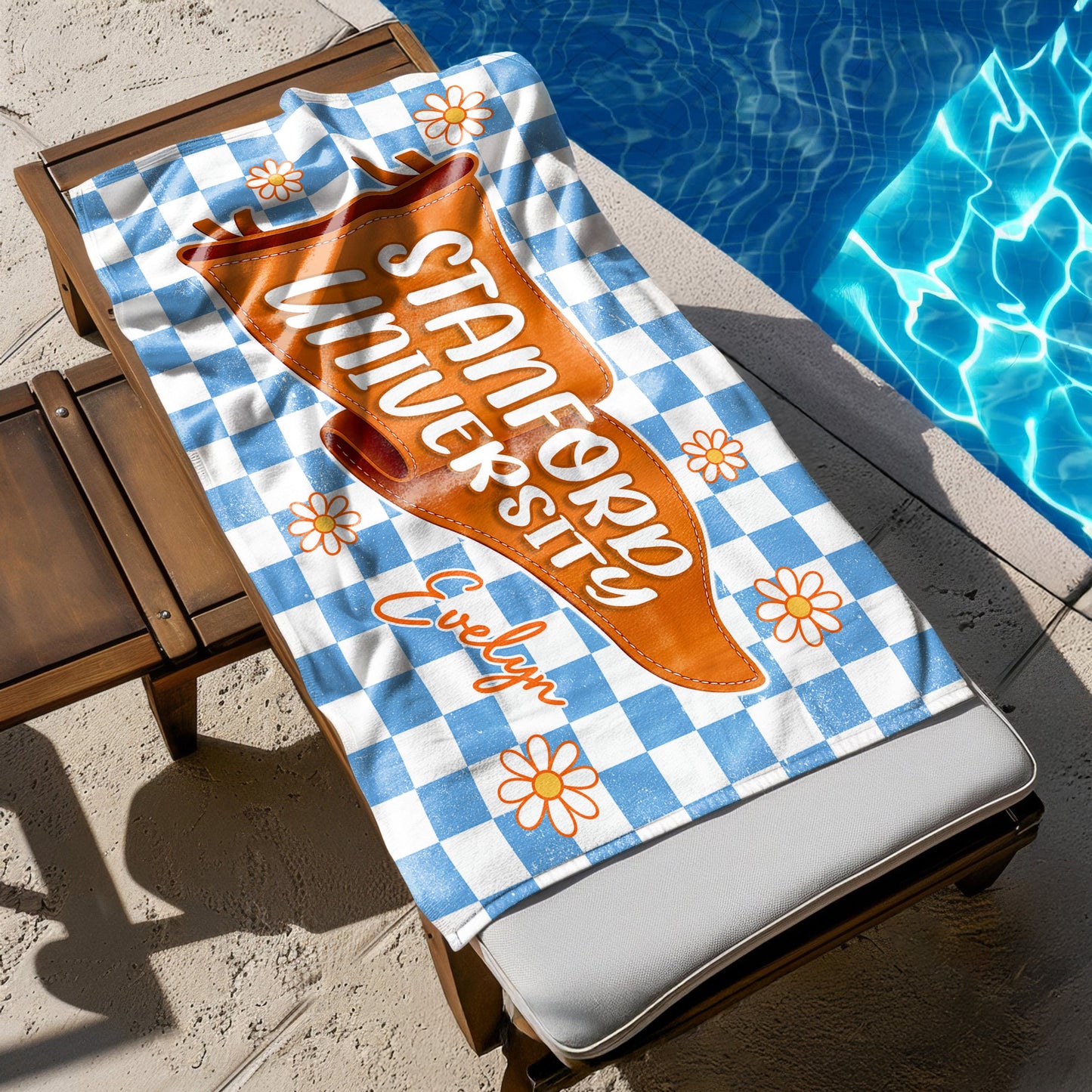 Personalized Graduation Beach Towel personalization view for Daughter/Granddaughter