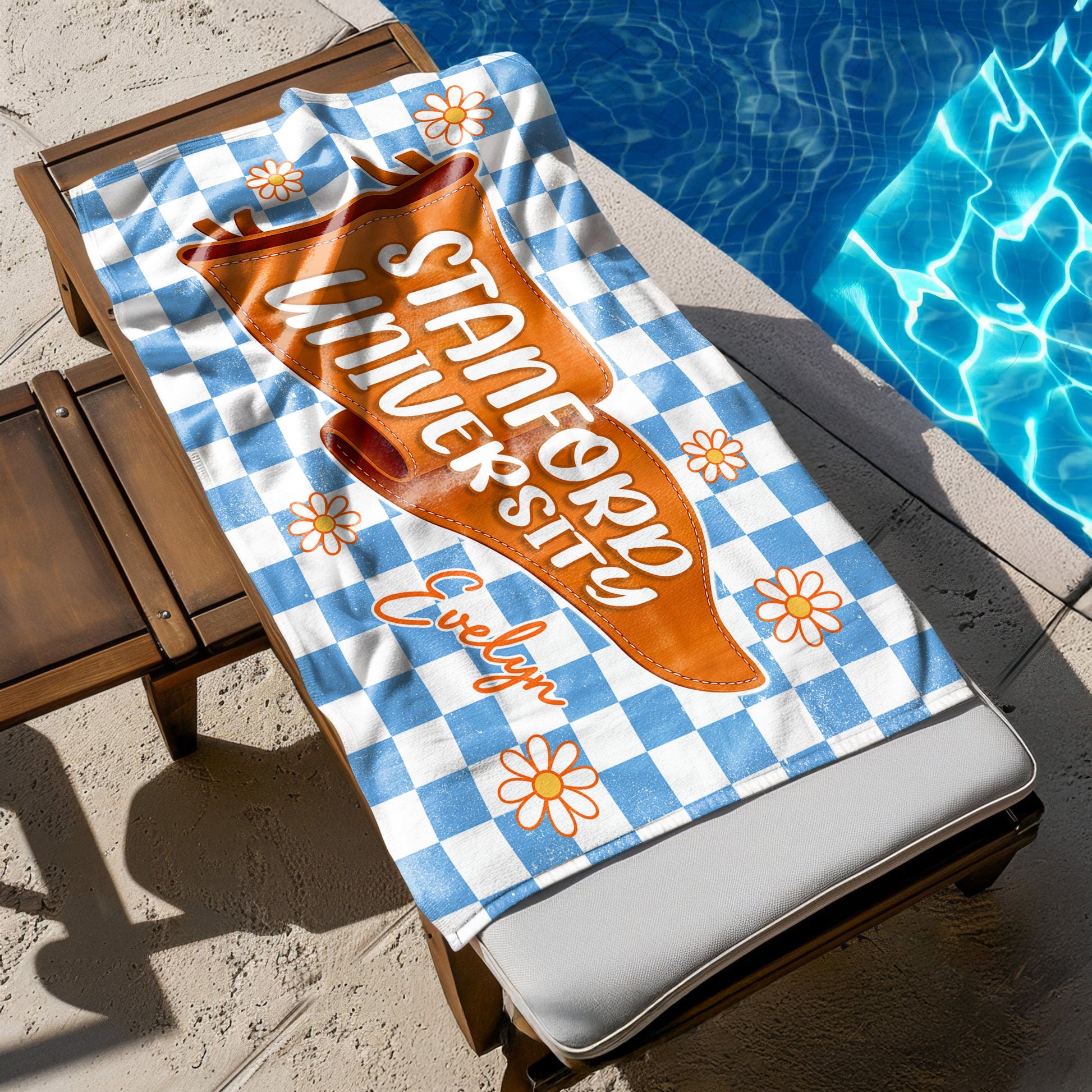 Personalized Graduation Beach Towel personalization view for Daughter/Granddaughter